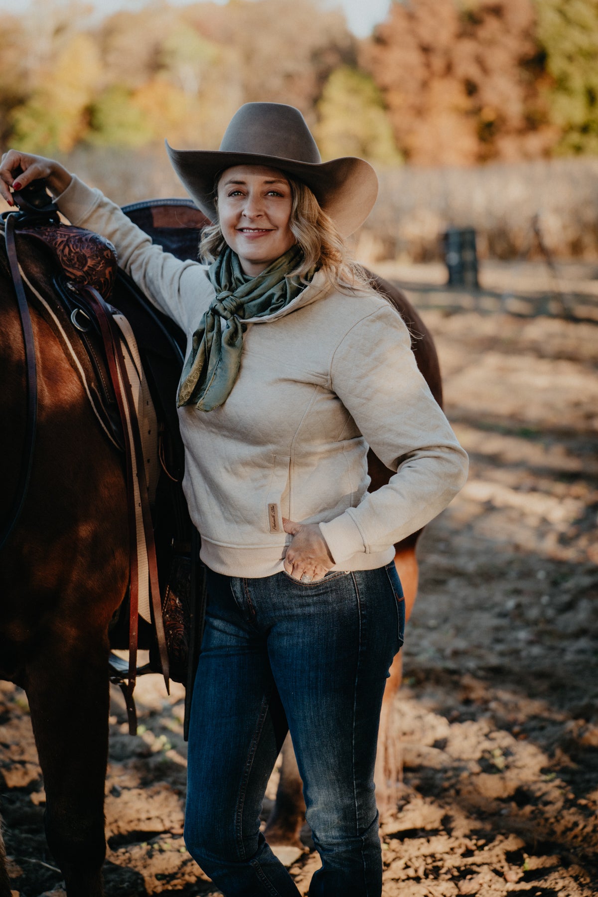 'Autumn' Women's Quilted 1/4 Button Sweater by Panhandle Slim (2 Colourways)