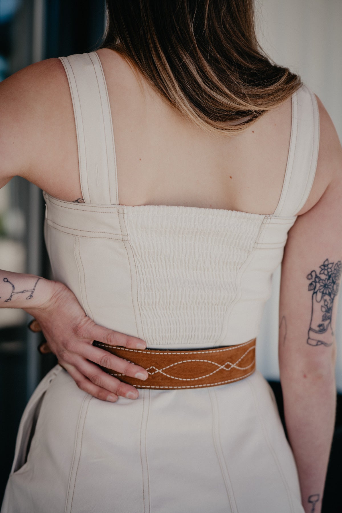 'Valentine' Summer Sand Denim Midi Dress (2-12)