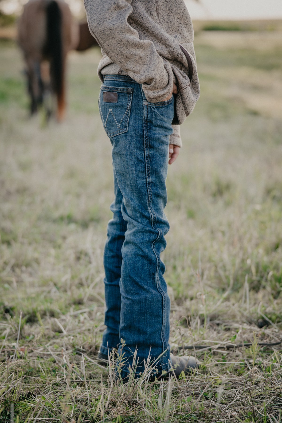 'Colton Jr' Boy's Retro Slim Bootcut Jeans by Wrangler (Slim & Reg. Fit)