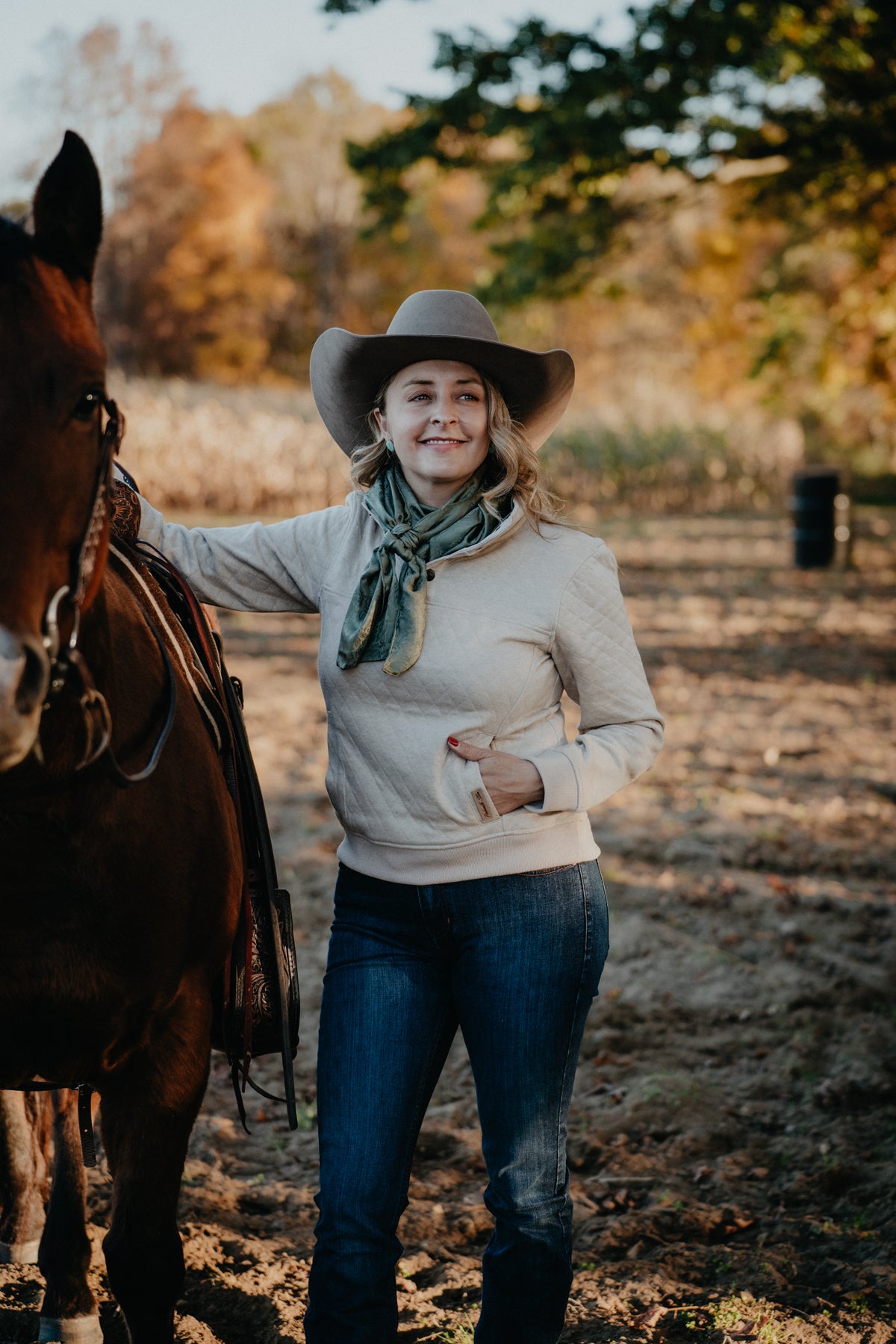 'Autumn' Women's Quilted 1/4 Button Sweater by Panhandle Slim (2 Colourways)