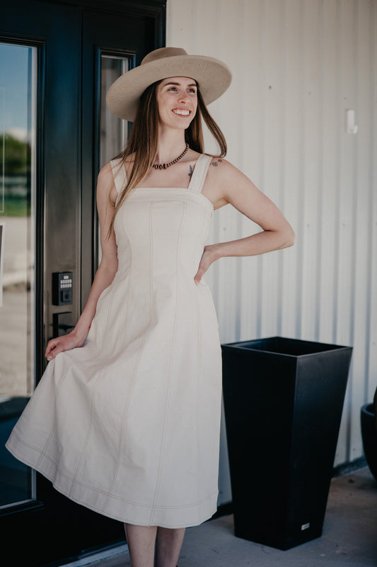 'Valentine' Summer Sand Denim Midi Dress (2-12)