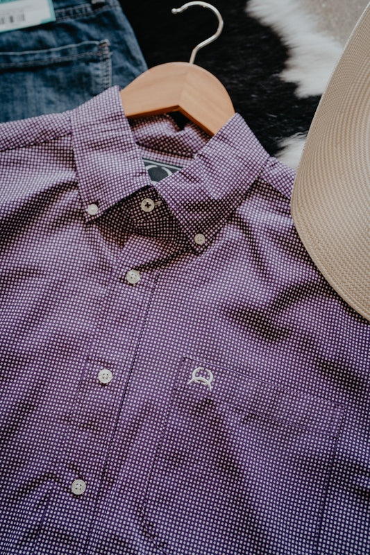 'Briggs' Arenaflex CINCH Purple Short Sleeve Button Down (S-XXL)