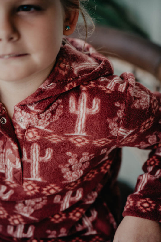 Girl's Cacti Fleece Wrangler Hoodie (3-6M to XS 4/5 Only)