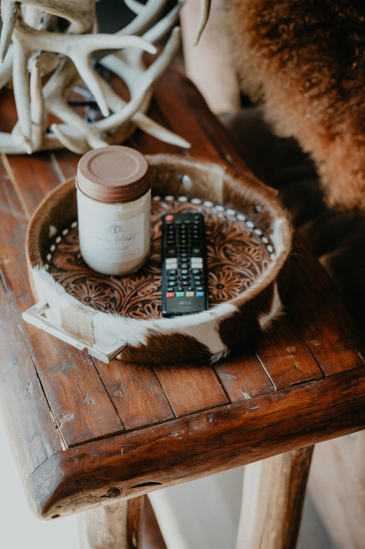 Cowhide Tray with Tooled Bottom (6 options)