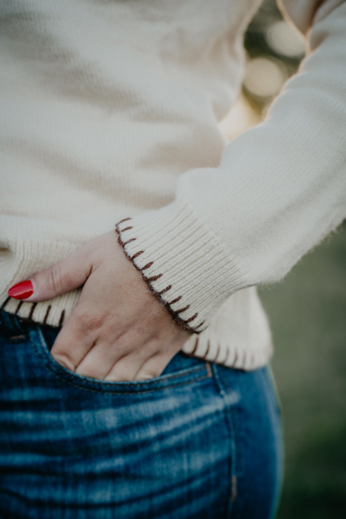 'Jordan' Horseshoe Embroidered Cream Sweater (S - L)
