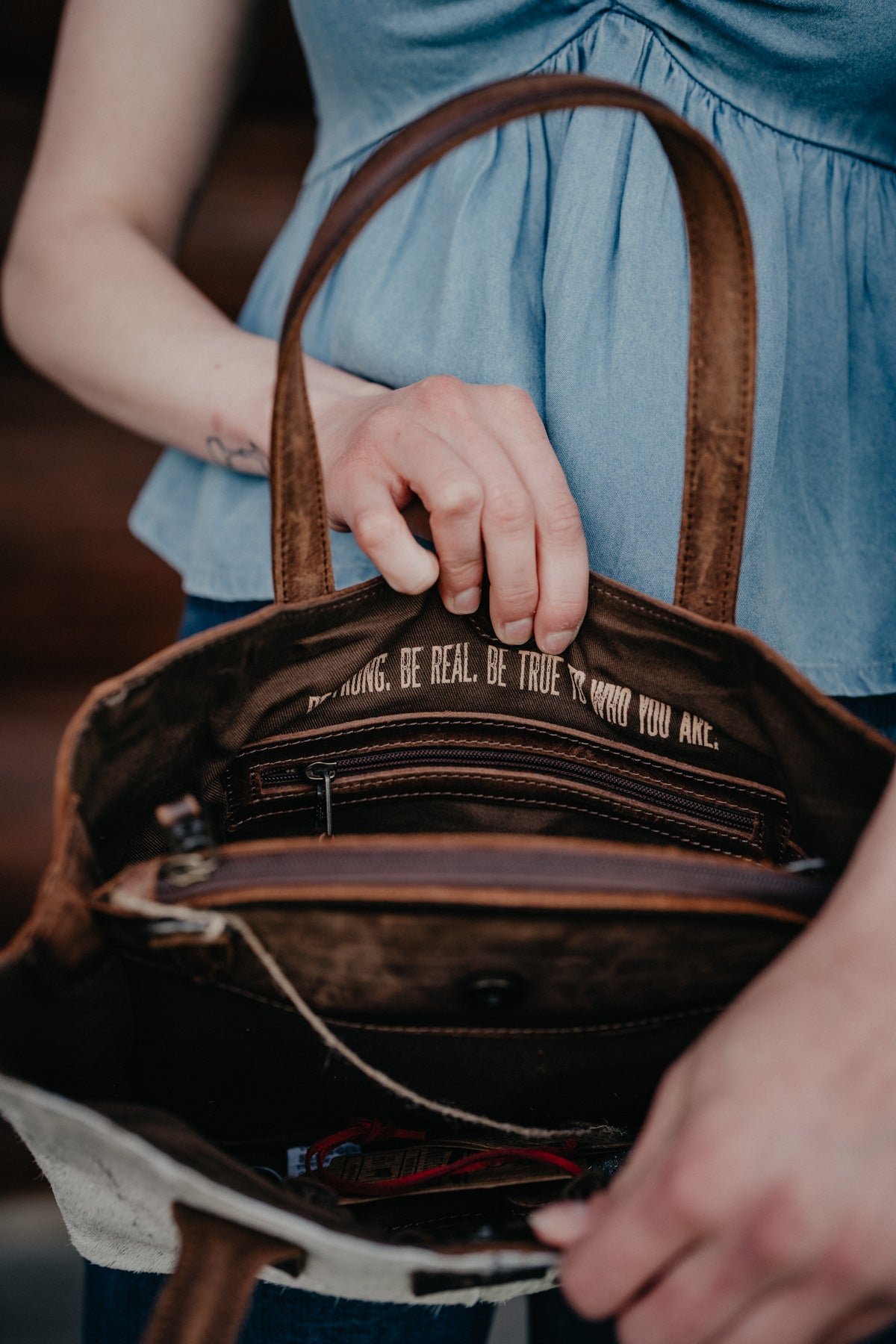 'Josie' Cowhide Satchel by STS Ranchwear