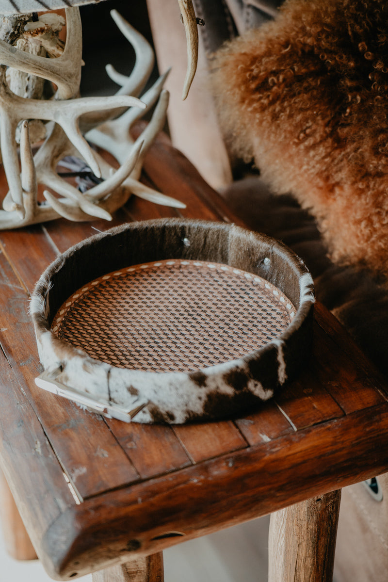 Cowhide Tray with Tooled Bottom (6 options)