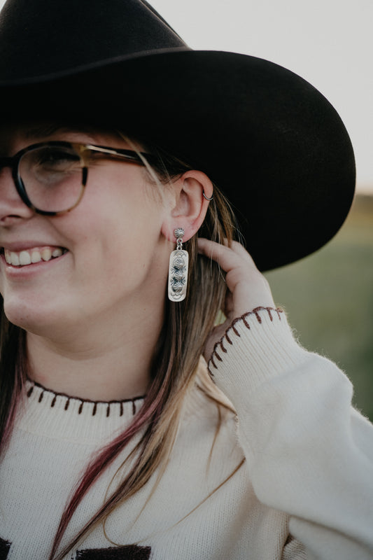 Stamped Sterling Rectangle Dangle