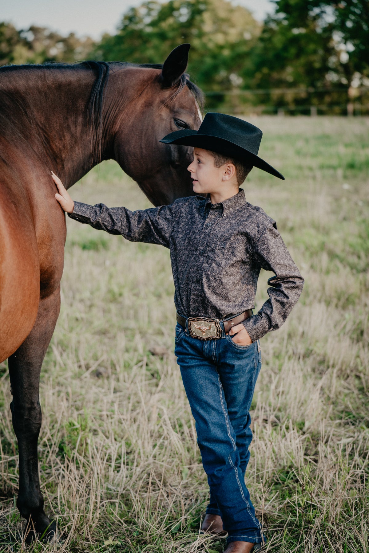 'Alvin JR' Boy's Long Sleeve Charcoal (XS-XL)