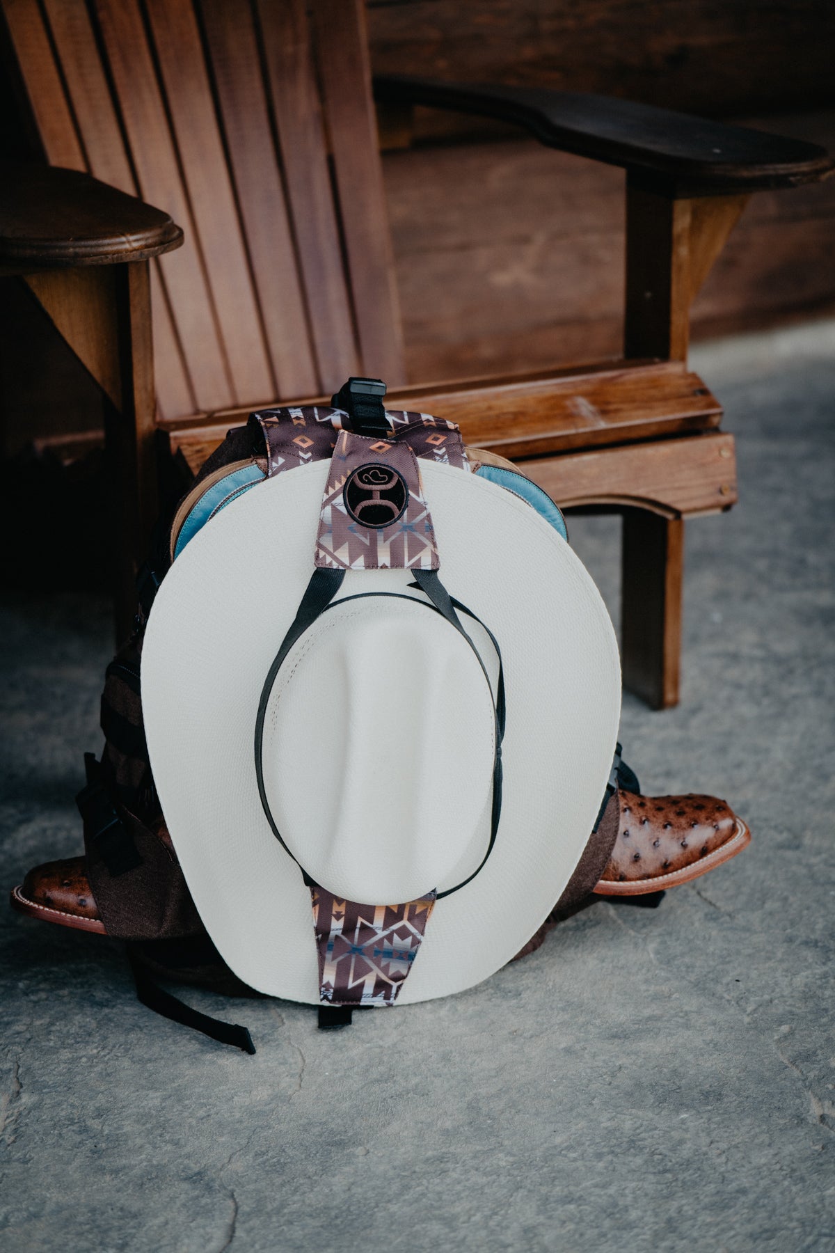 'Mule' Hooey Backpack Brown/Black with Aztec Pattern