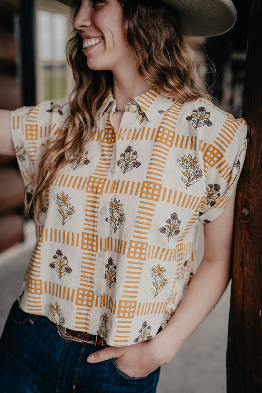 'Reese' Floral Block Print Camp Shirt (S - XXL)
