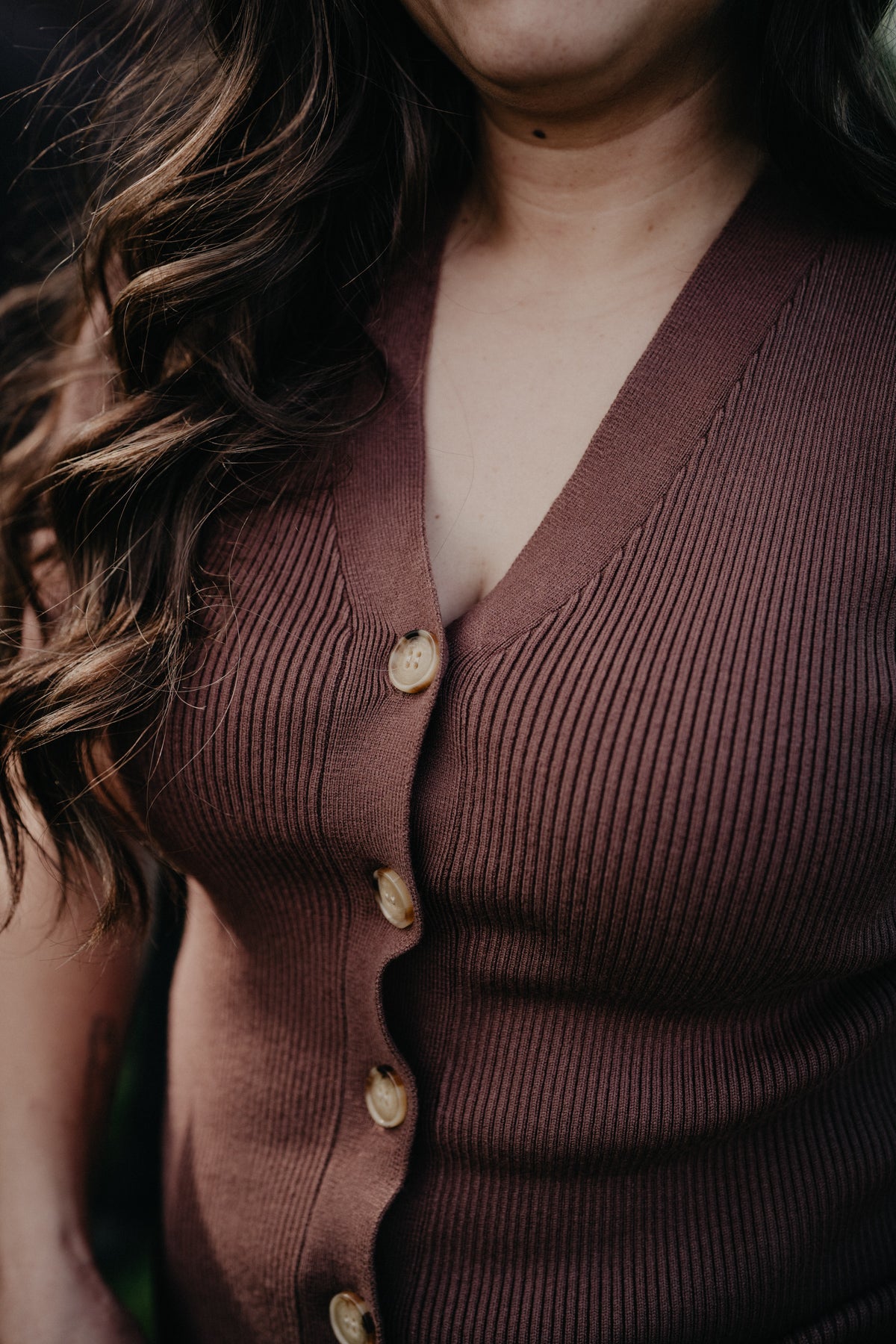 'Prairie Belle' Chocolate Brown Short Sleeve Knit Top
