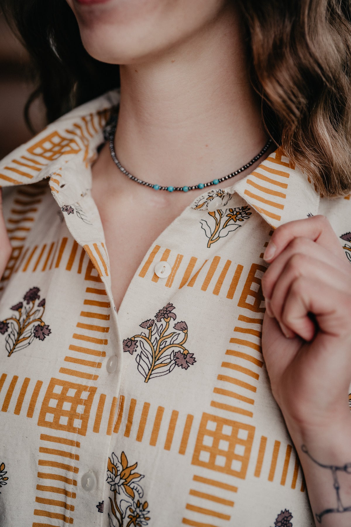 'Reese' Floral Block Print Camp Shirt (S - XXL)