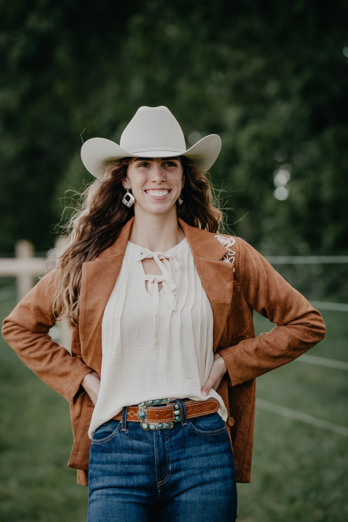 'Elyse' Caramel Floral Embroidered Blazer (S-L)