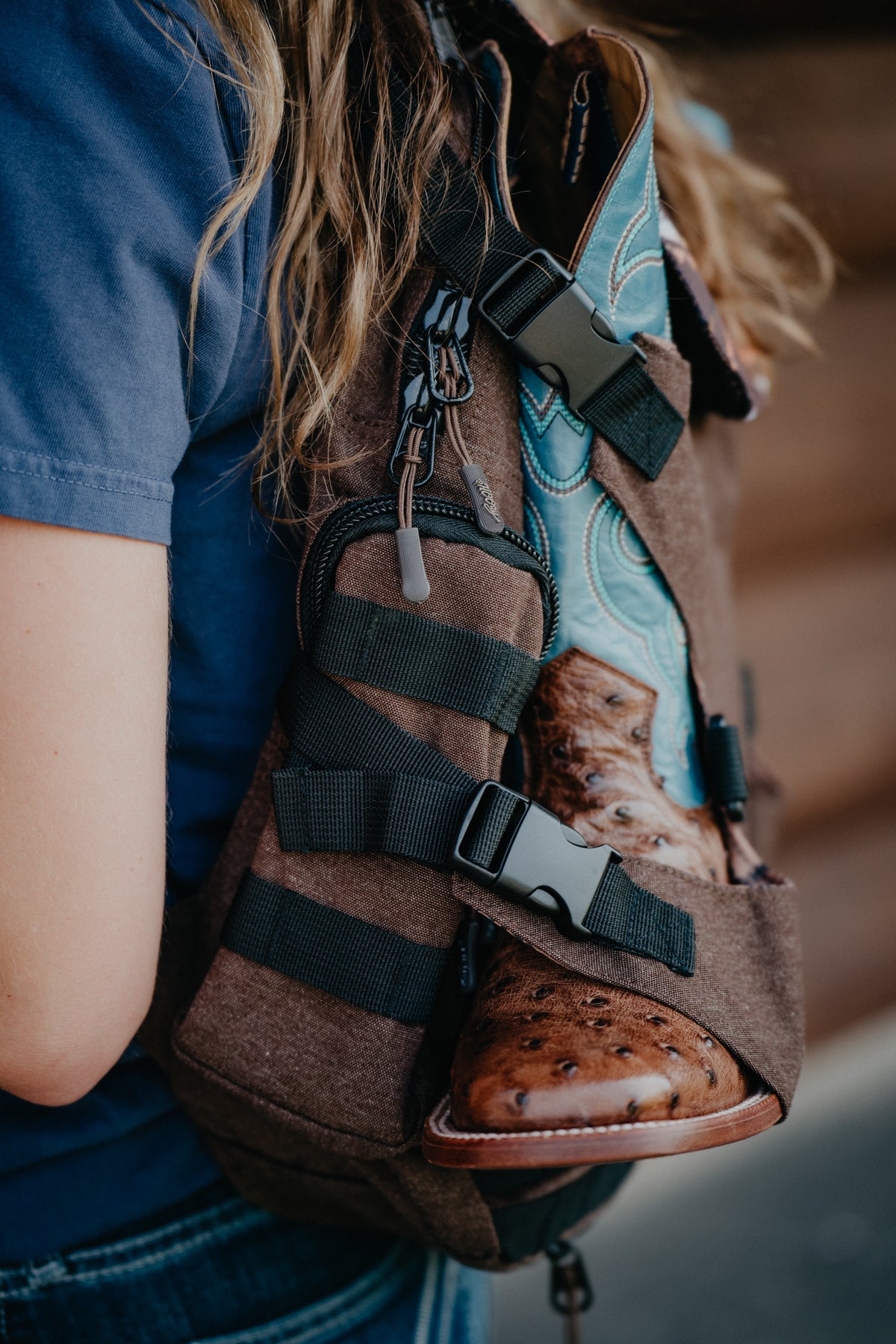 'Mule' Hooey Backpack Brown/Black with Aztec Pattern