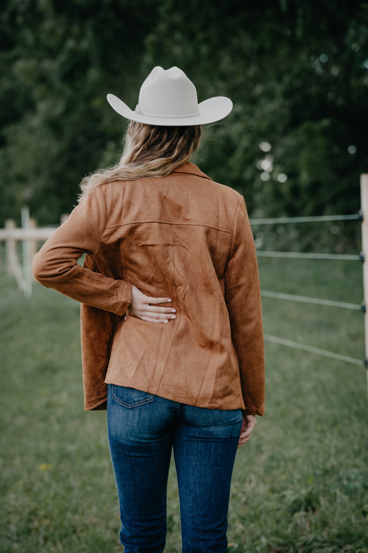 'Elyse' Caramel Floral Embroidered Blazer (S-L)