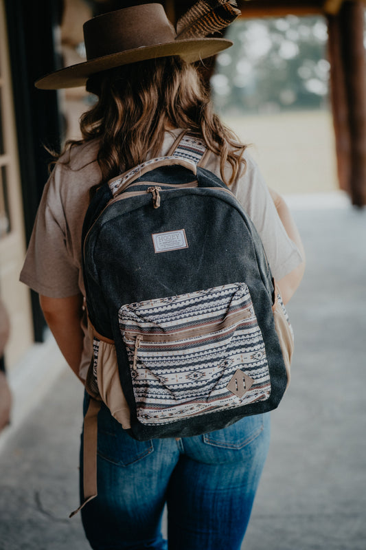 'Recess' Hooey Backpack Charcoal with Taupe/Phantom Comanche Pattern Accents