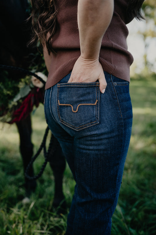 Jennifer High Rise Flare Jean by Kimes Ranch (Dark Blue)