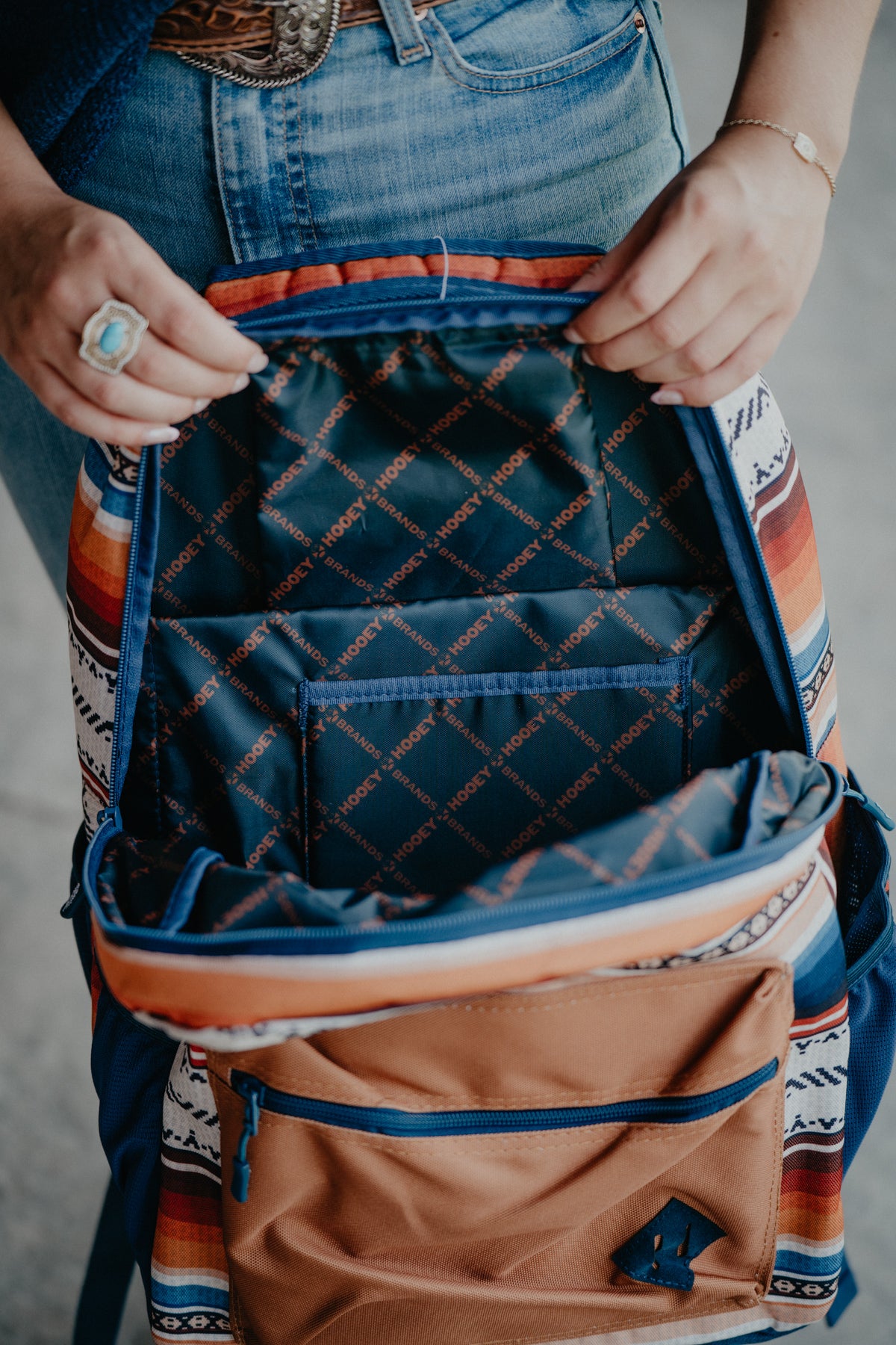 'Recess' Hooey Backpack Clay/Whitecap Grey/Folkstone Grey Serape Pattern