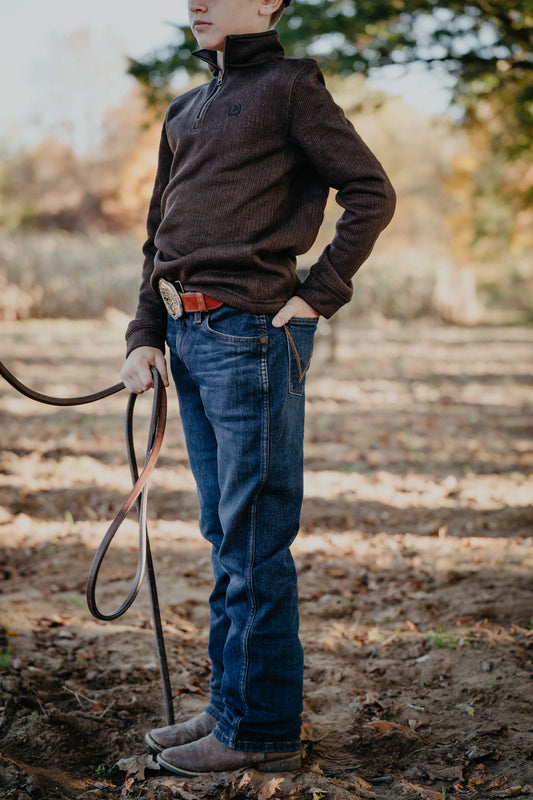 'Andrew' Dark Wash Wrangler Boys Slim Straight Jeans
