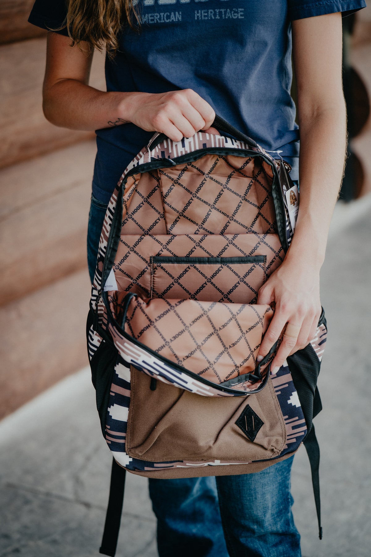 'Recess' Hooey Backpack Whitecap Grey/Portabella/Black Pattern