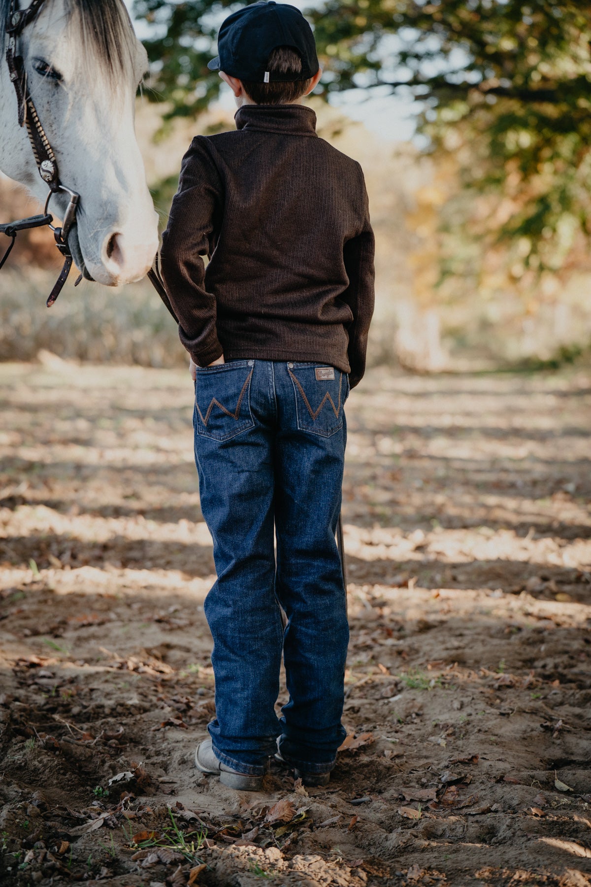 'Andrew' Dark Wash Wrangler Boys Slim Straight Jeans