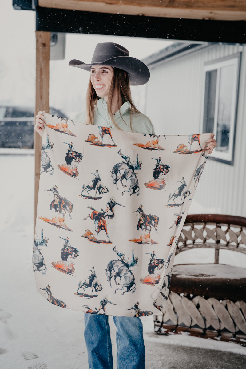 'Repeating Broncs' Silk Wild Rag