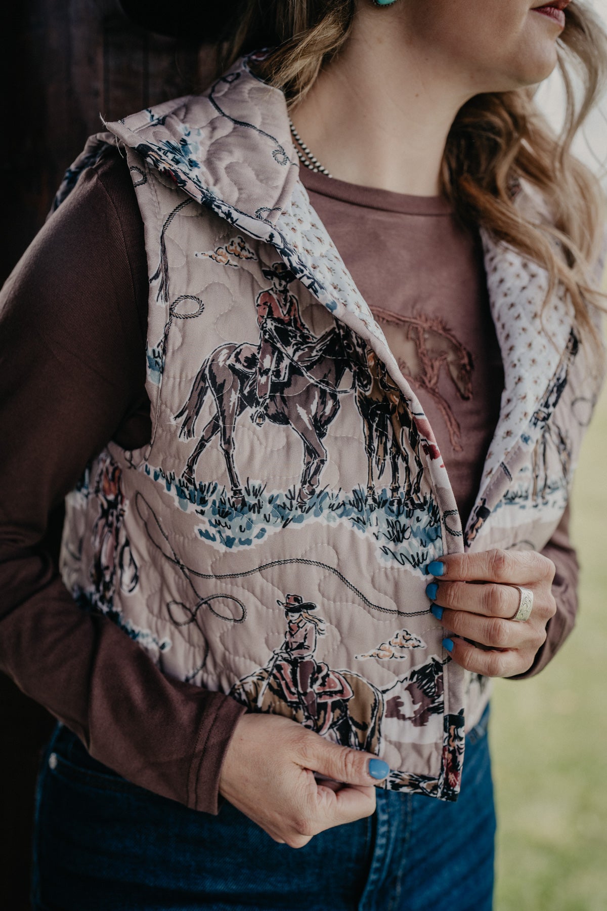 'Sierra Cowgirl' Quilted Vest by Ida Mae (S - XL)