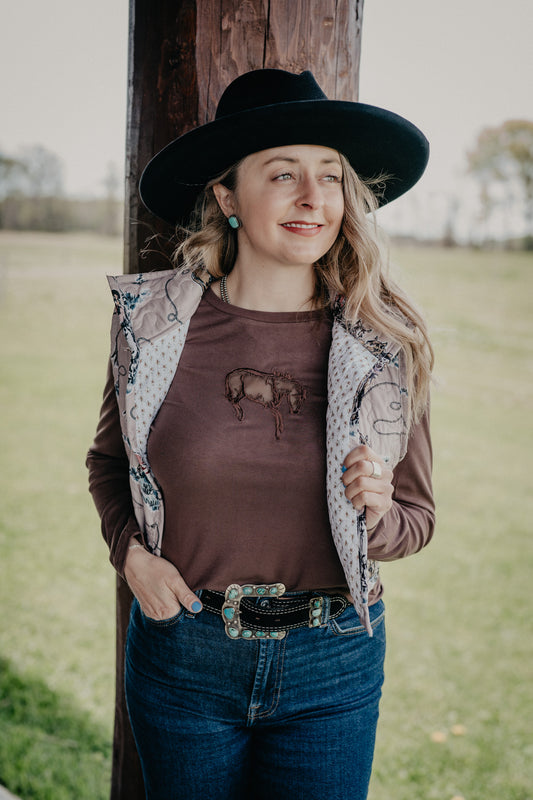 'Buck Out' Mocha Long Sleeve Shirt (XS - XXL)