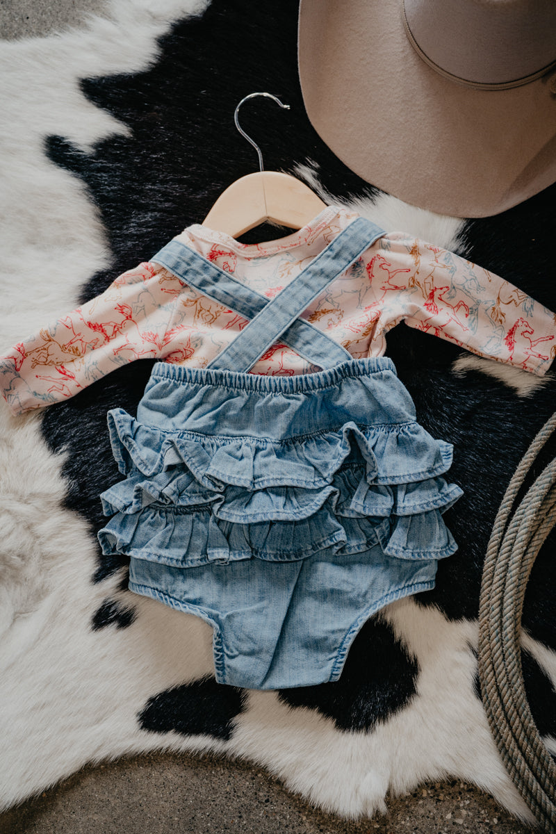 'Darcey' Wrangler Baby Sleeveless Denim Onesie (3-6M to 24M)
