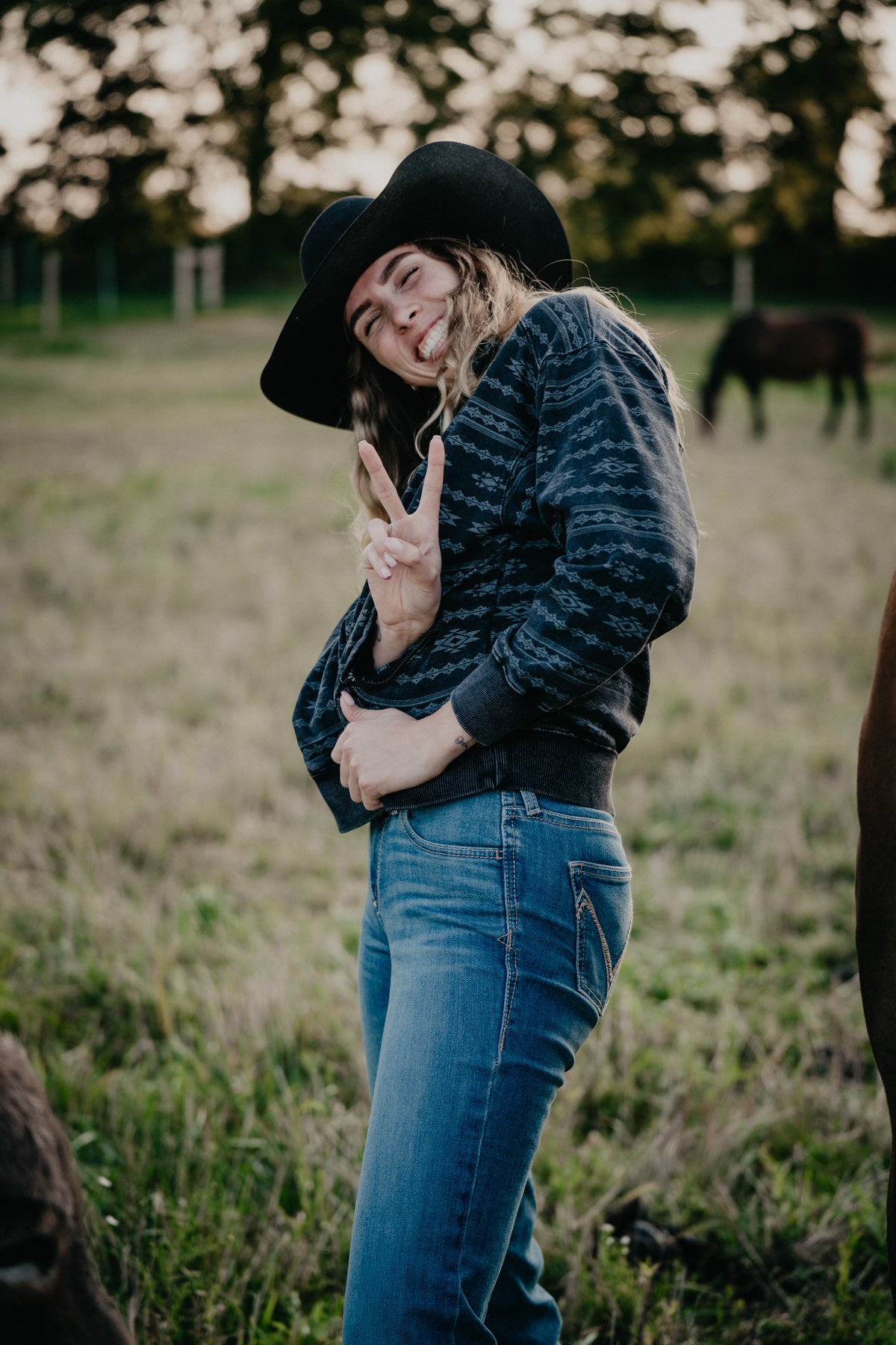 'Phoebe' Aztec Print 1/4 Zip Pullover (1 XL Only)