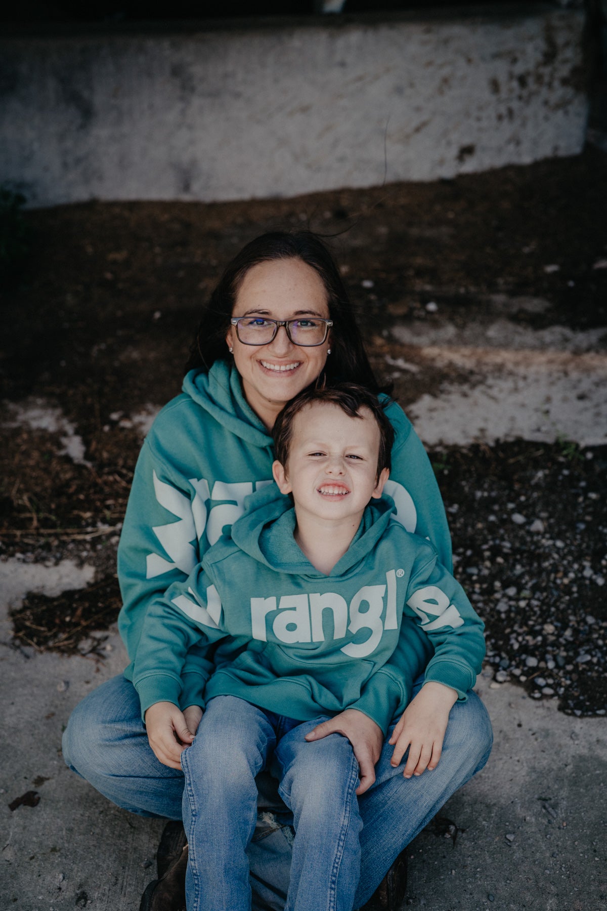 Kids Turquoise Wrangler Logo Hoodie