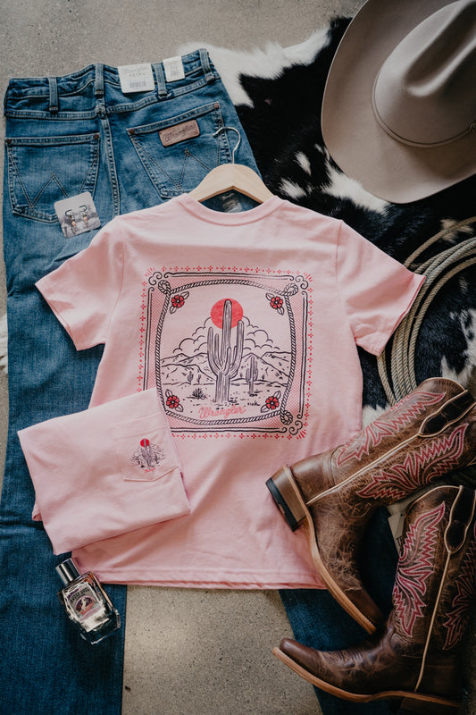 'Romance Rose' Women's Wrangler Blush Graphic T (XS - XXL)