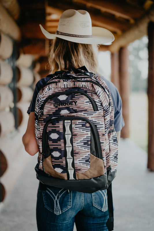 OX Hooey Backpack Taupe/ Black Aztec Pattern