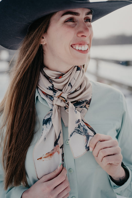 'Repeating Broncs' Silk Wild Rag
