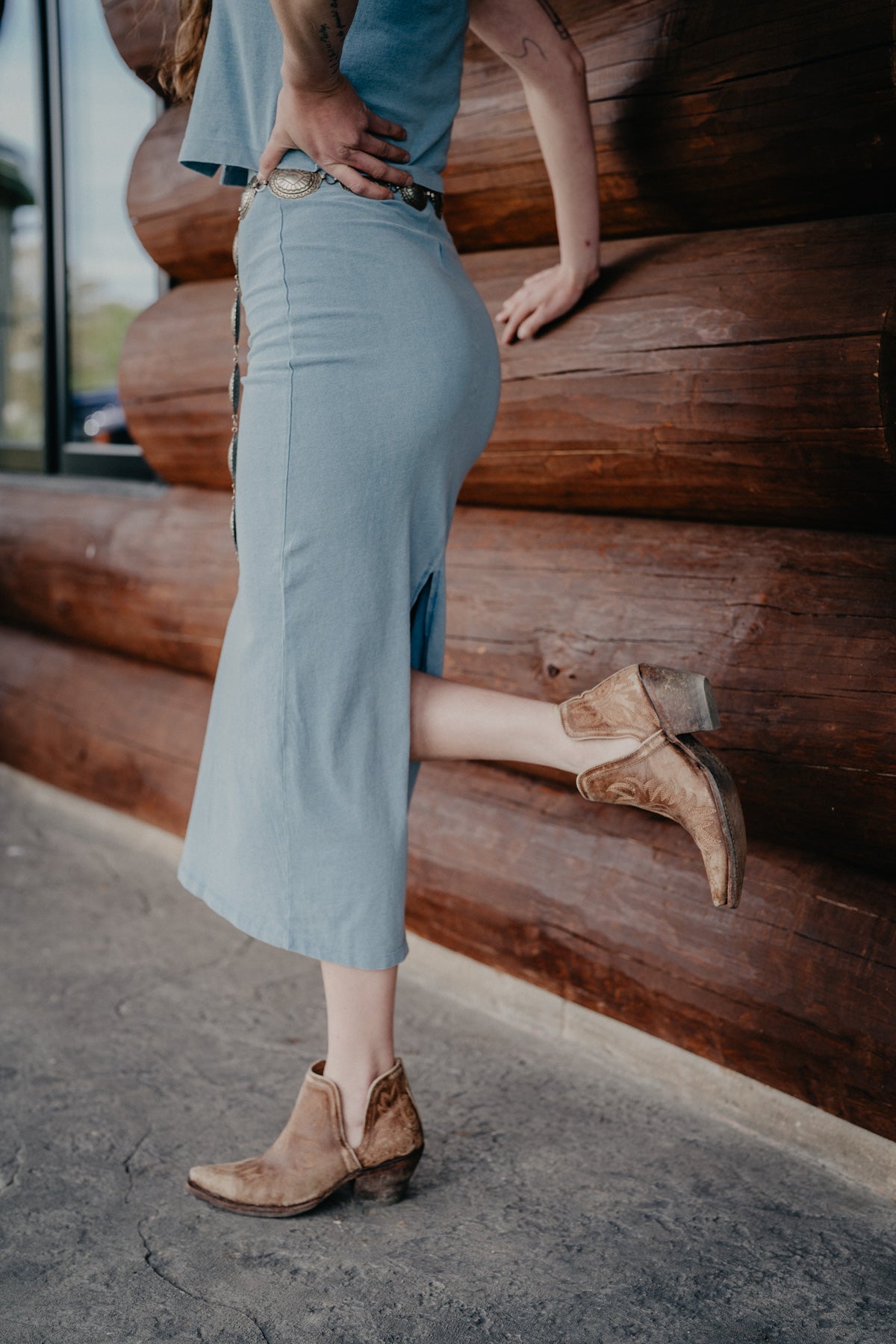 'Gail' Jersey Denim Ocnai Midi Skirt by Z Supply (XS-L)