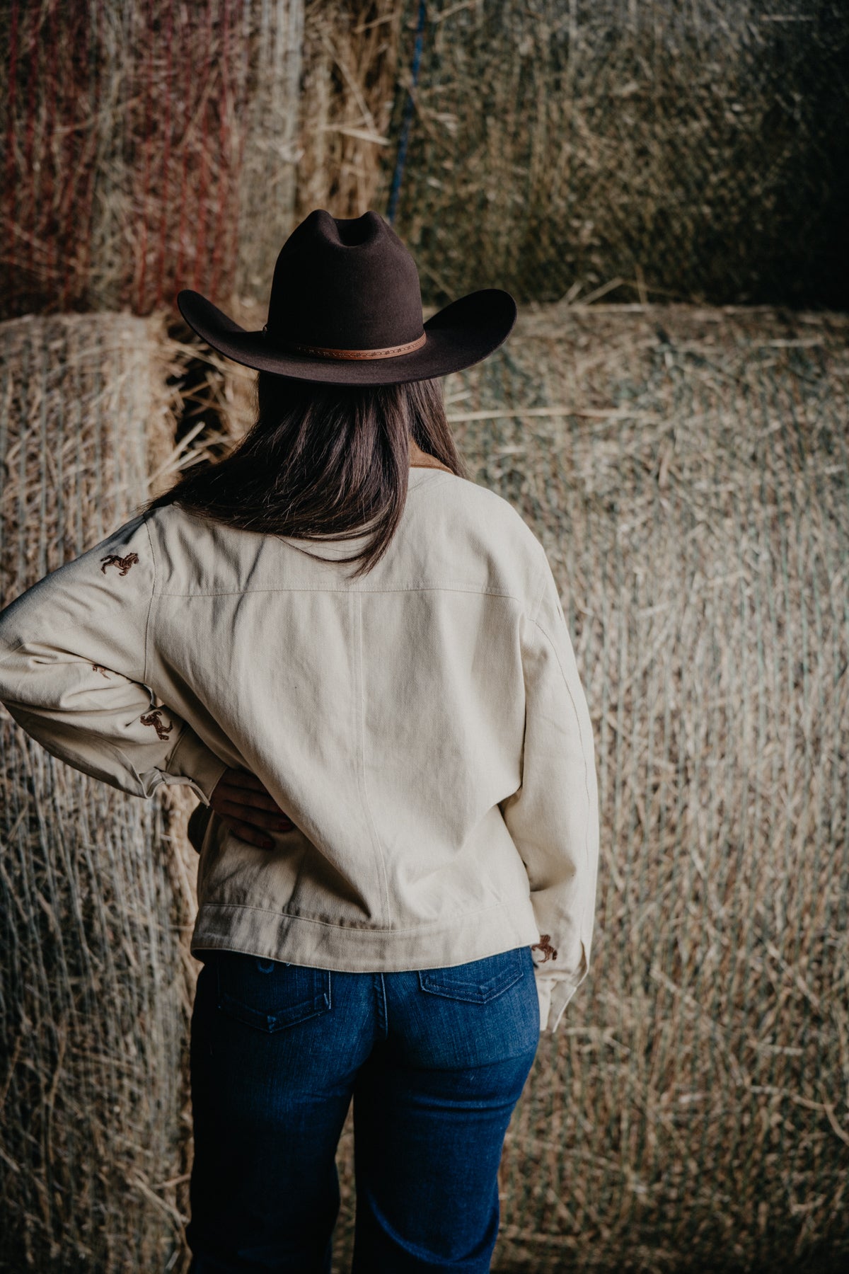 'Shae' Horse Embroidered Bomber Jacket (S-L)