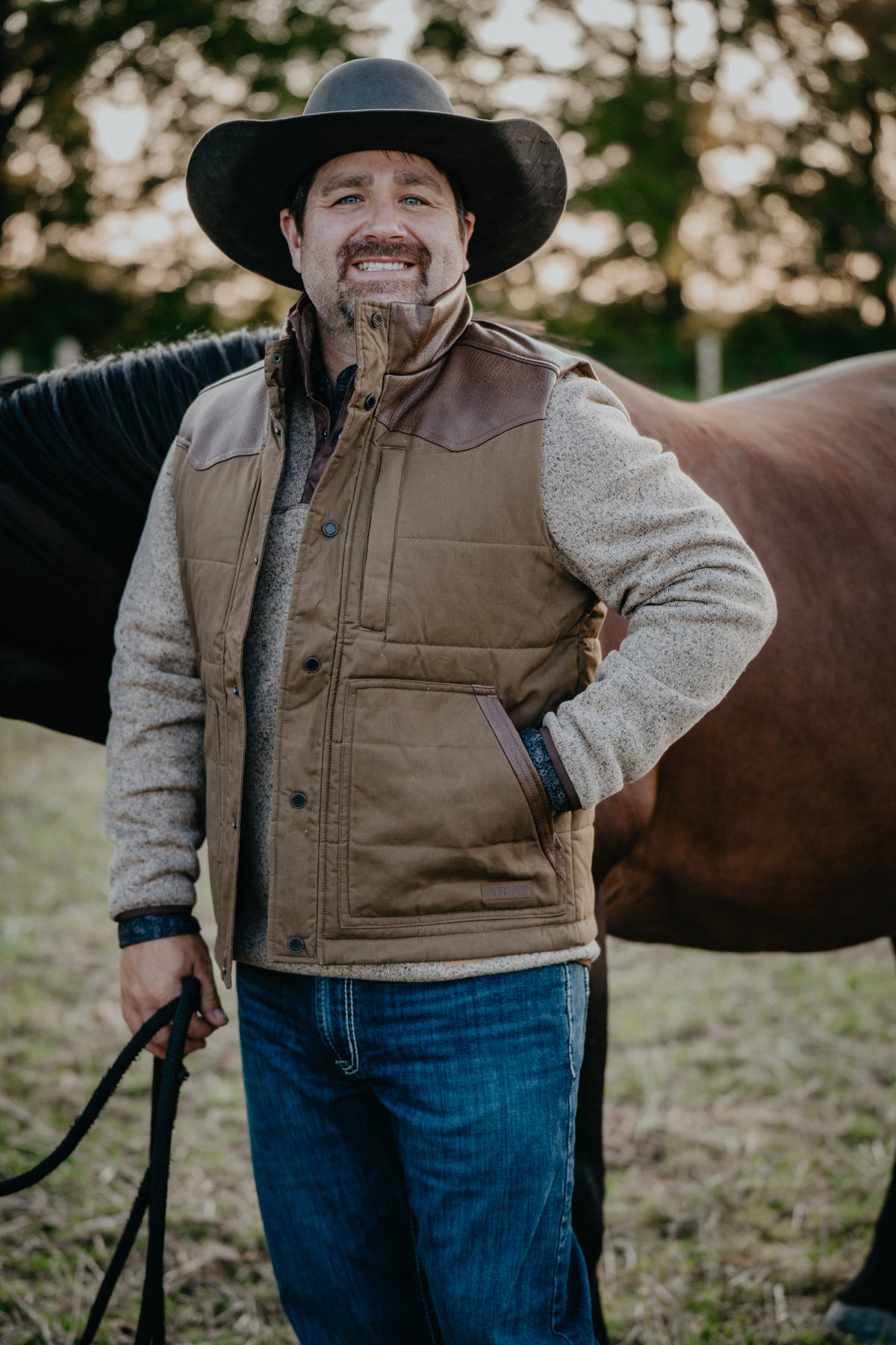 'Lloyd' Ariat Men's Quilted Vest Khaki (S-XXL)