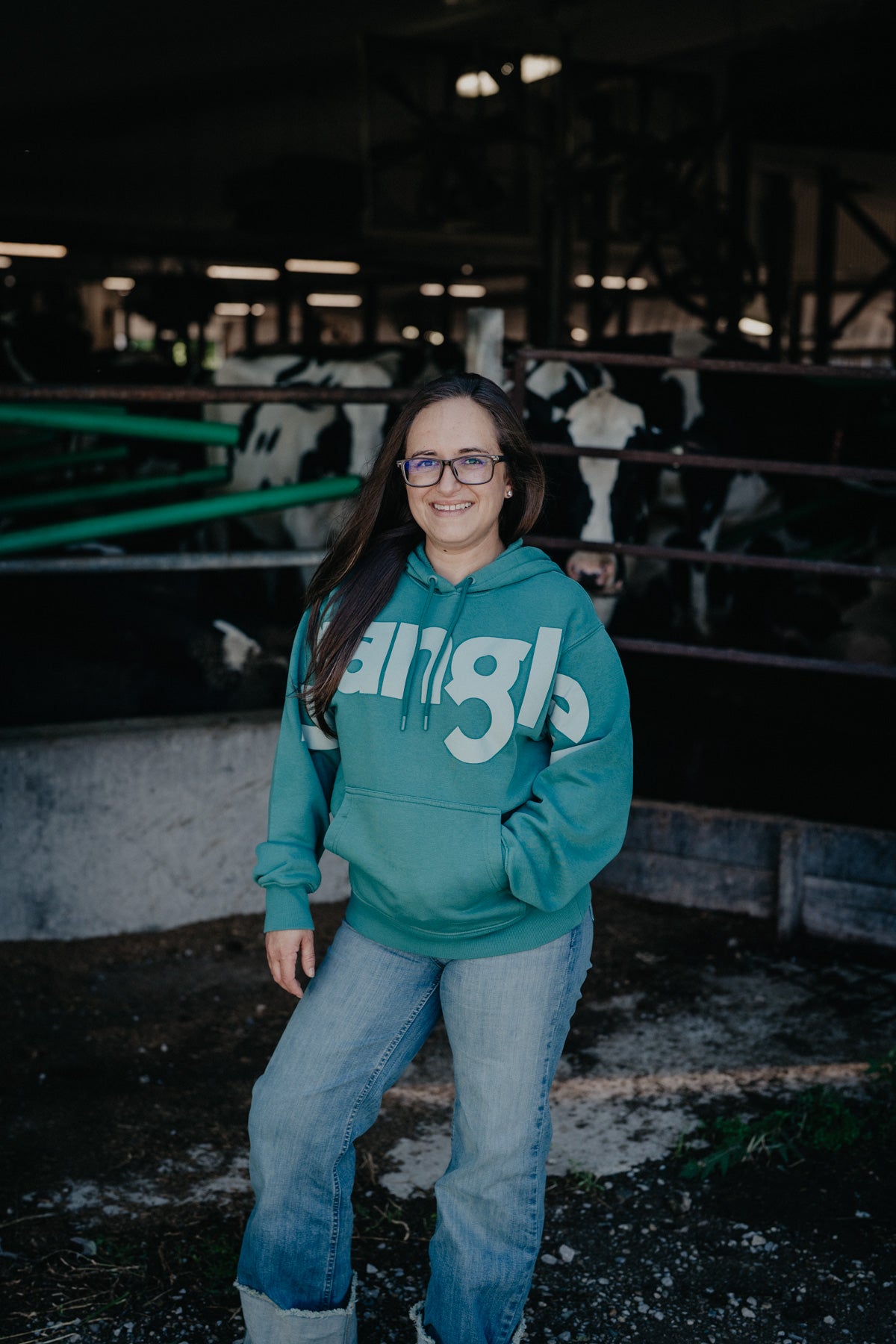 'Tiff' Women's Turquoise Wrangler Logo Hoodie