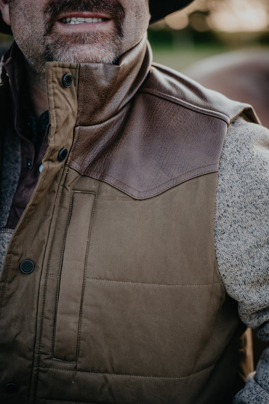 'Lloyd' Ariat Men's Quilted Vest Khaki (S-XXL)