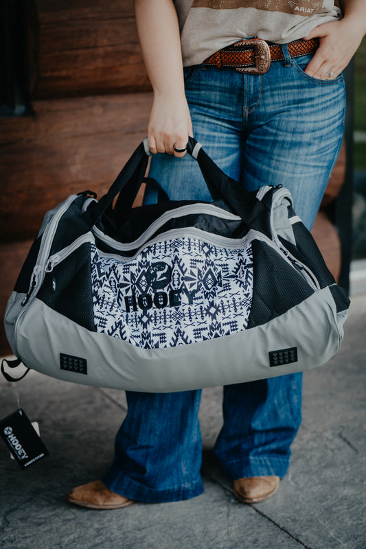'Competitor' Hooey Black/Grey Duffle Bag with Aztec Pattern Accents