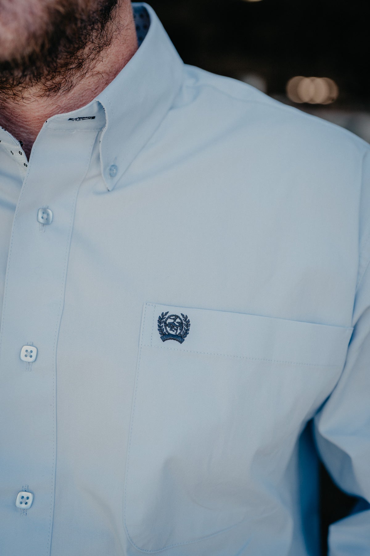 'Cam' Men's Solid Light Blue Classic CINCH Button Down