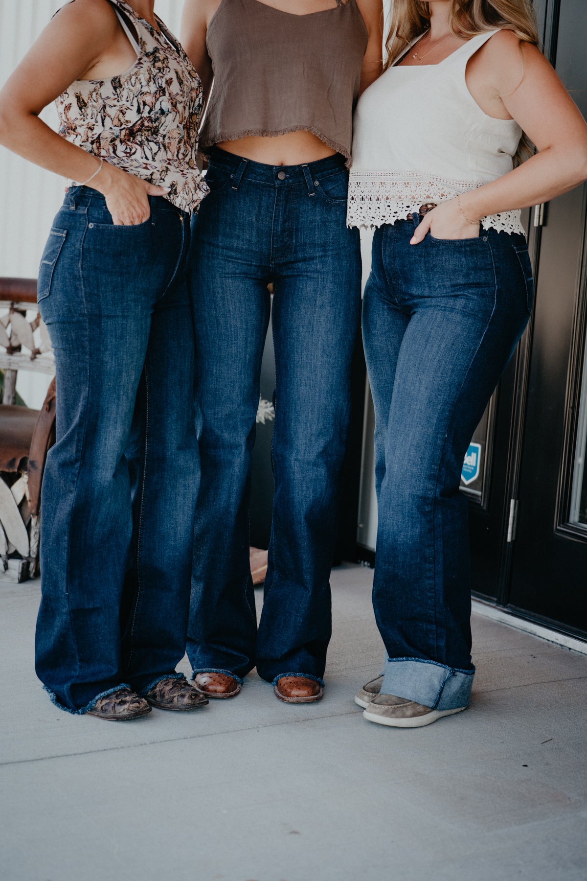 *Dark Wash* Olivia High Rise Stove Top Raw Hem Wide Leg by Kimes Ranch