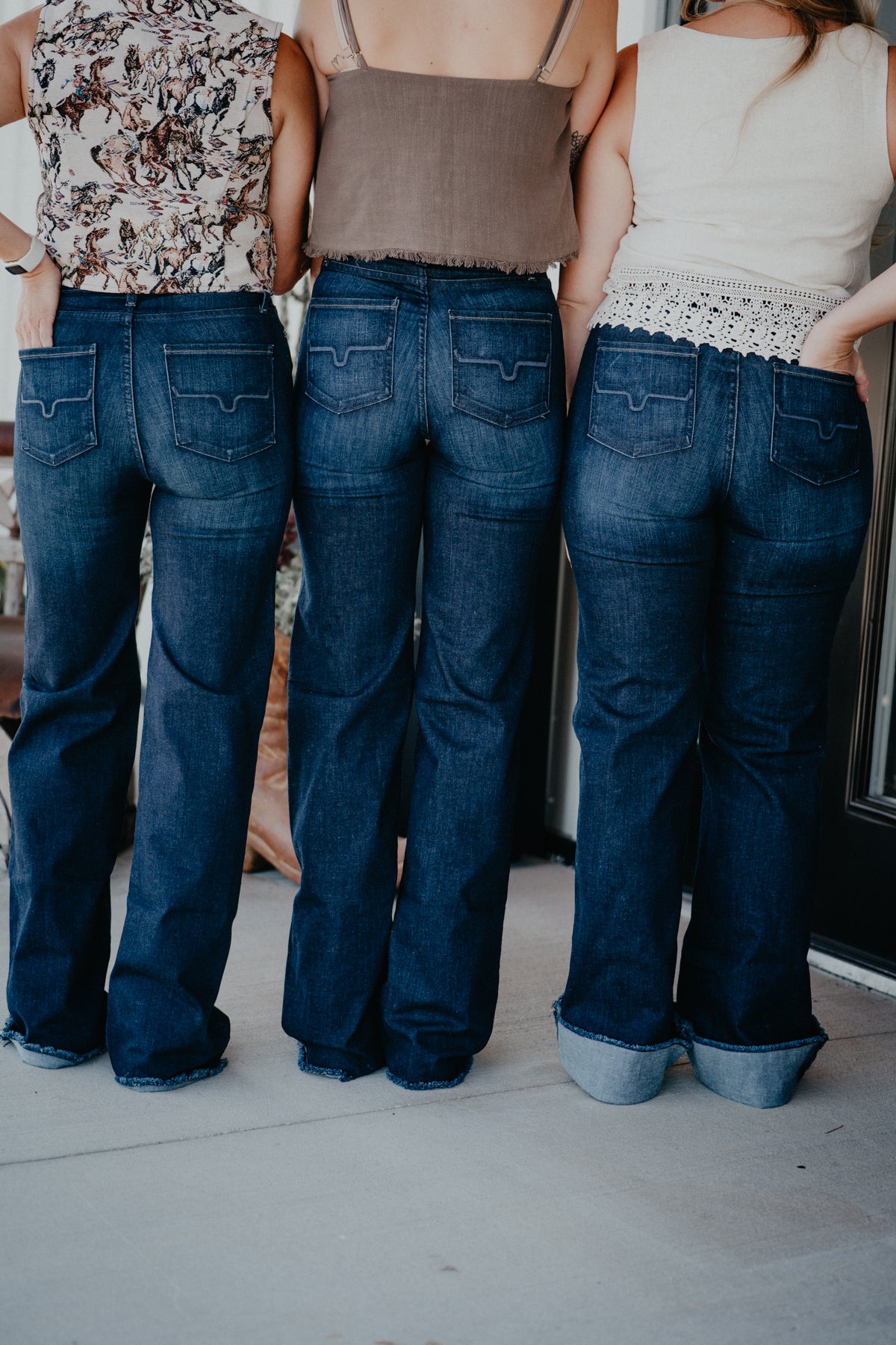 *Dark Wash* Olivia High Rise Stove Top Raw Hem Wide Leg by Kimes Ranch