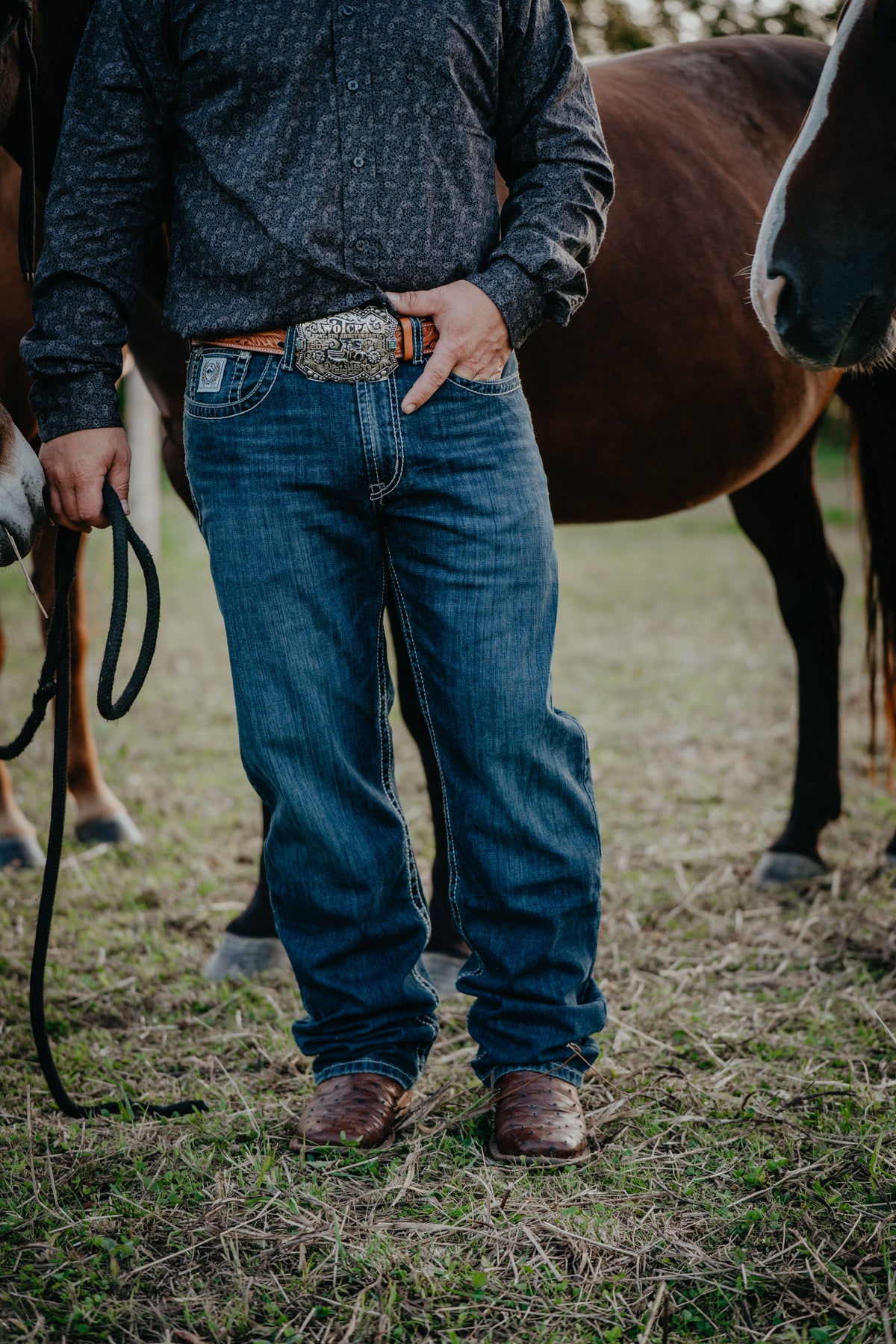'Grady' CINCH Men's White Label Straight Leg Jean {Dark Stone Wash}