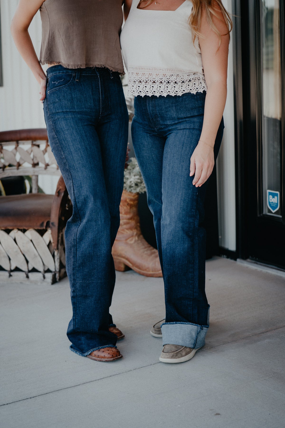 *Dark Wash* Olivia High Rise Stove Top Raw Hem Wide Leg by Kimes Ranch