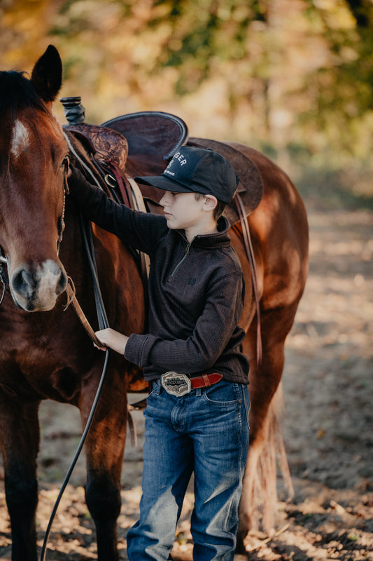'Kane' CINCH Boy's Chocolate Brown 1/4 Zip
