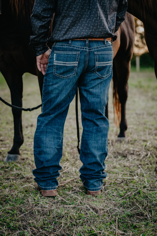 'Grady' CINCH Men's White Label Straight Leg Jean {Dark Stone Wash}