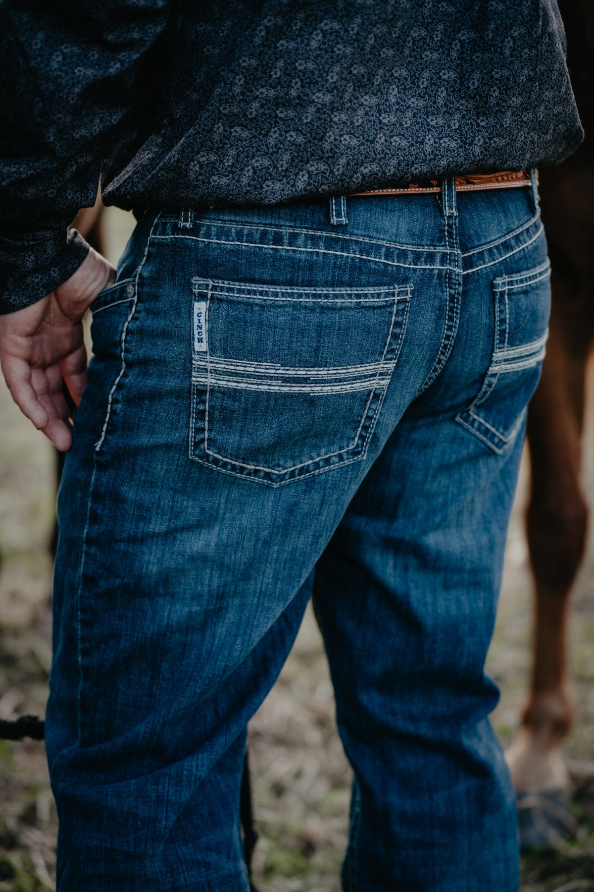 'Grady' CINCH Men's White Label Straight Leg Jean {Dark Stone Wash}