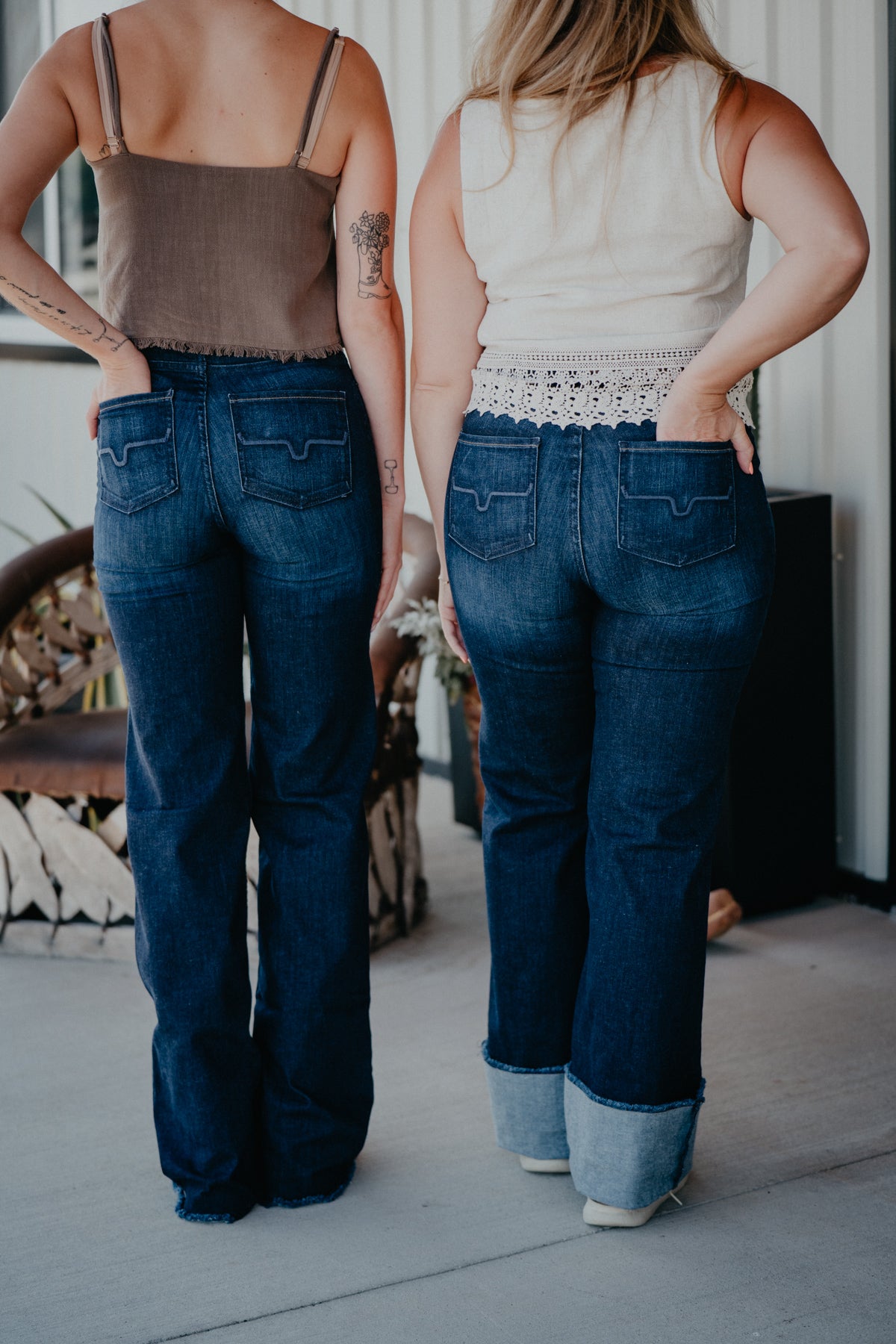 *Dark Wash* Olivia High Rise Stove Top Raw Hem Wide Leg by Kimes Ranch